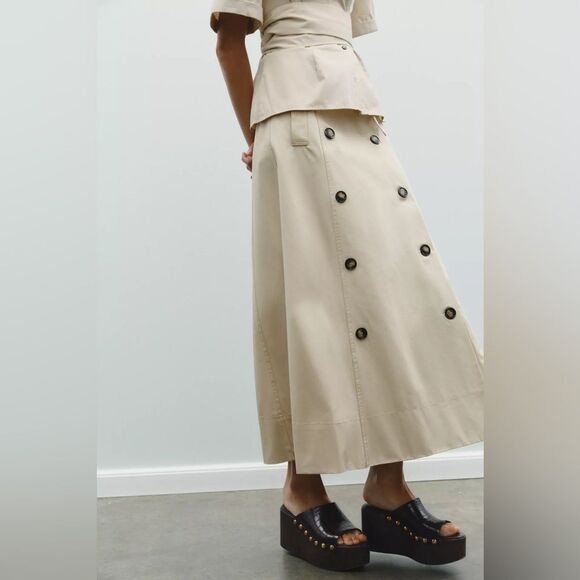 ZARA WRAP MIDI SKIRT WITH BUTTONS - Picture 4 of 7
